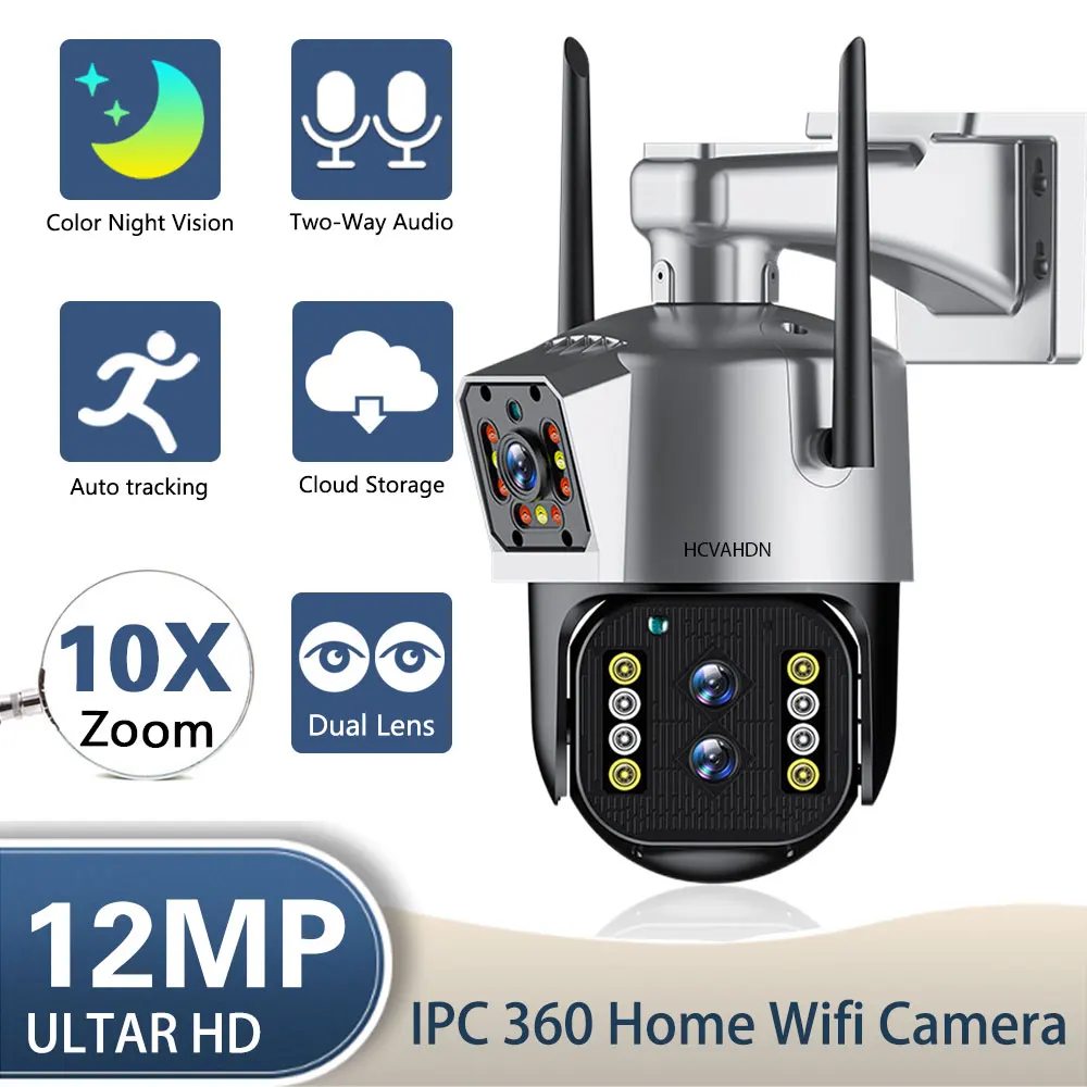 

IP-камера наружная беспроводная с 10-кратным увеличением, 4K, 12 МП, 8 МП