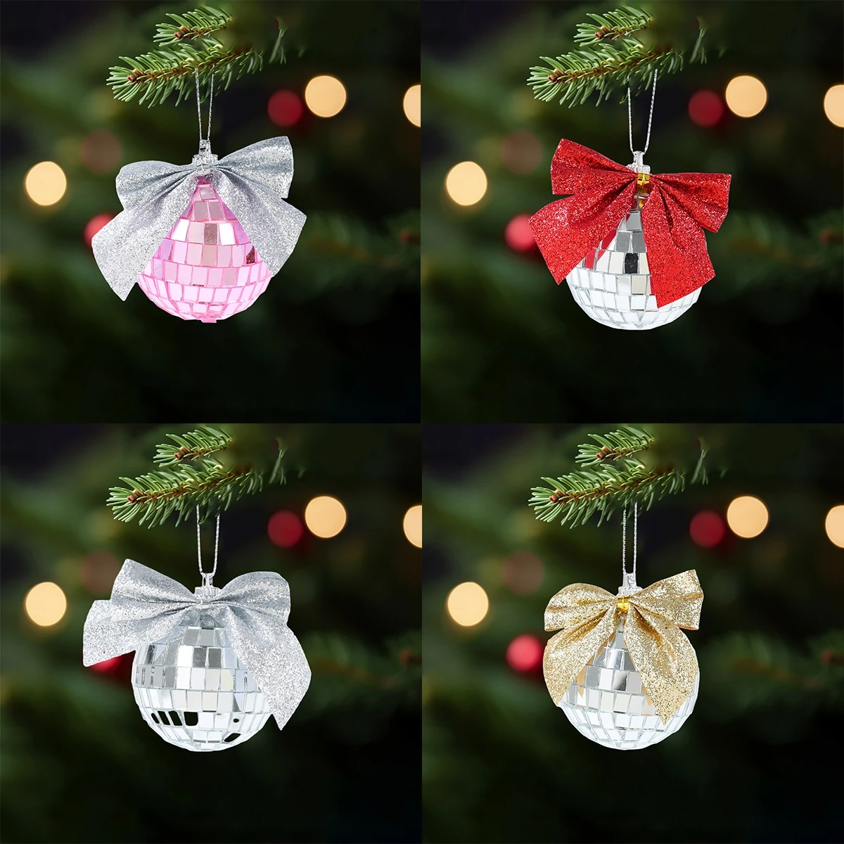 Christmas Mirror Ball Pendant Decoration for Home 2024 Xmas Ornament Navidad Natal New Year Gift 2025