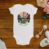 summer 2022 disney exquisite mickey mouse goofy dog double surf color print white baby romper fashion simple style one piece