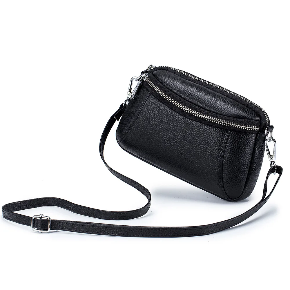 Neat Lady Simple Versatile Practical Structure First Layer Cow Leather Zipper Open Single Shoulder Duffles Crossbody Travel Bags