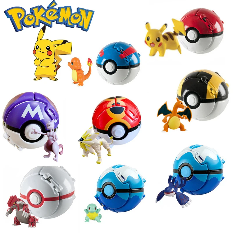 

Pokemon Anime Explode Ball Mewtwo Pikachu Action Figure Game Elf Ball Model Anime Figure Doll Toys For Pokemon Children Toys