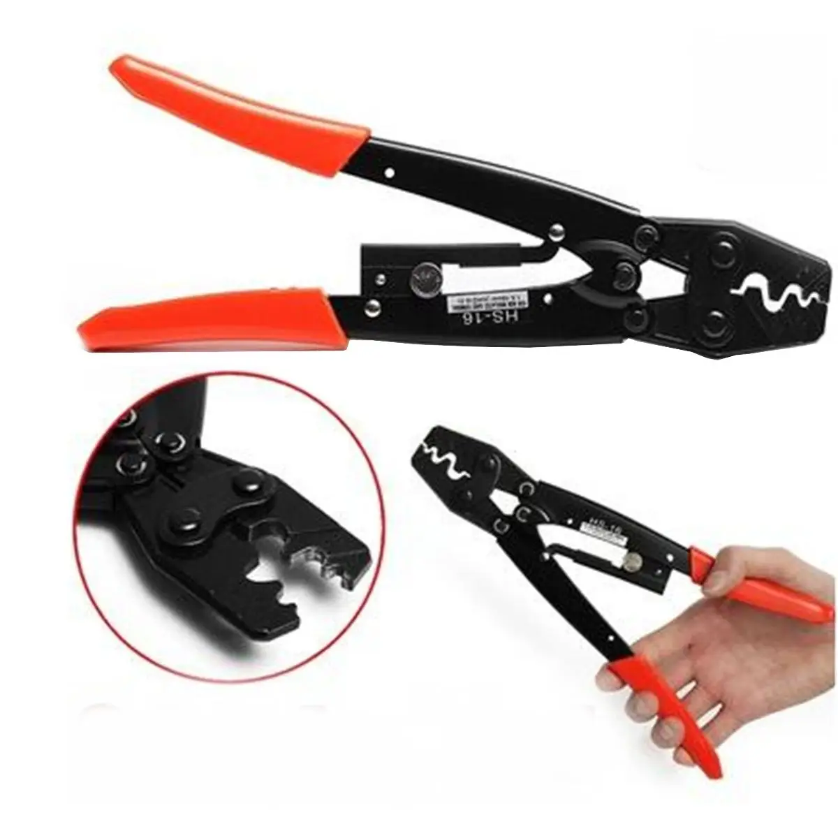 

HS-16 Crimping Pliers Cable Lug Crimper Tool Bare Terminal Wire Plier Cutter 1.25-16 Square Millimeter Cutters Cutting Hand Tool