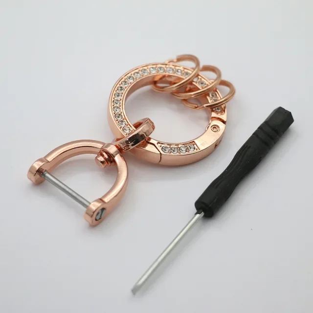 

Элегантный Круглый Металлический Брелок Со Стразами, Автомобильная Подвеска, Унисекс, Аксессуар Для Мужчин И Женщин