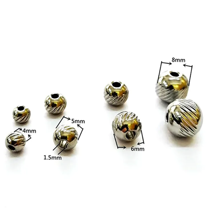 

Саржевые бусины из нержавеющей стали, браслет из бусин, кожаный шнур, бусины «сделай сам», аксессуары из бисера ручной работы, бусины с отверстиями