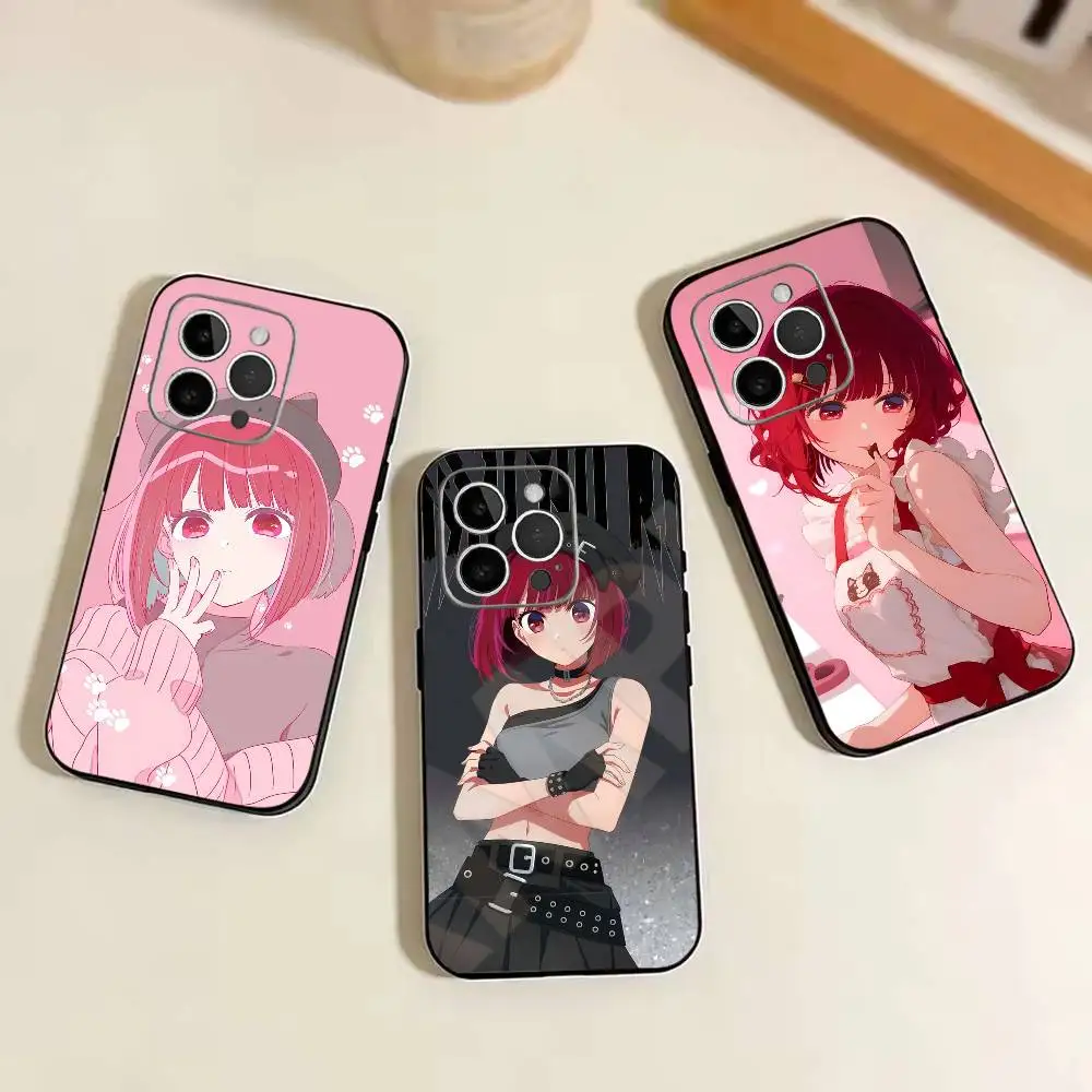 Фото Чехол для телефона Kana Arima Oshi no Ko для iPhone 11 12 13 14 15 16 17 Pro Max, легкий и практичный, мягкий черный чехол. №1