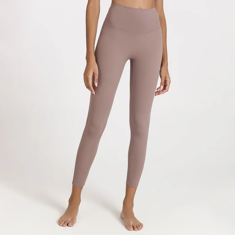 New 11 Colors With Logo Ladies Elastic Seamless Wide Leg Tight High Waist Yoga Pants Breathable Soft Fitness Sports Leggings