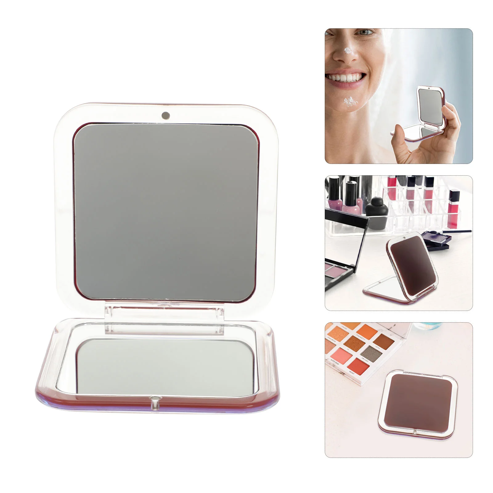Travel Cosmetics Mirror Pocket Outdoor Folding Portable Makeup Girls Wallets Small