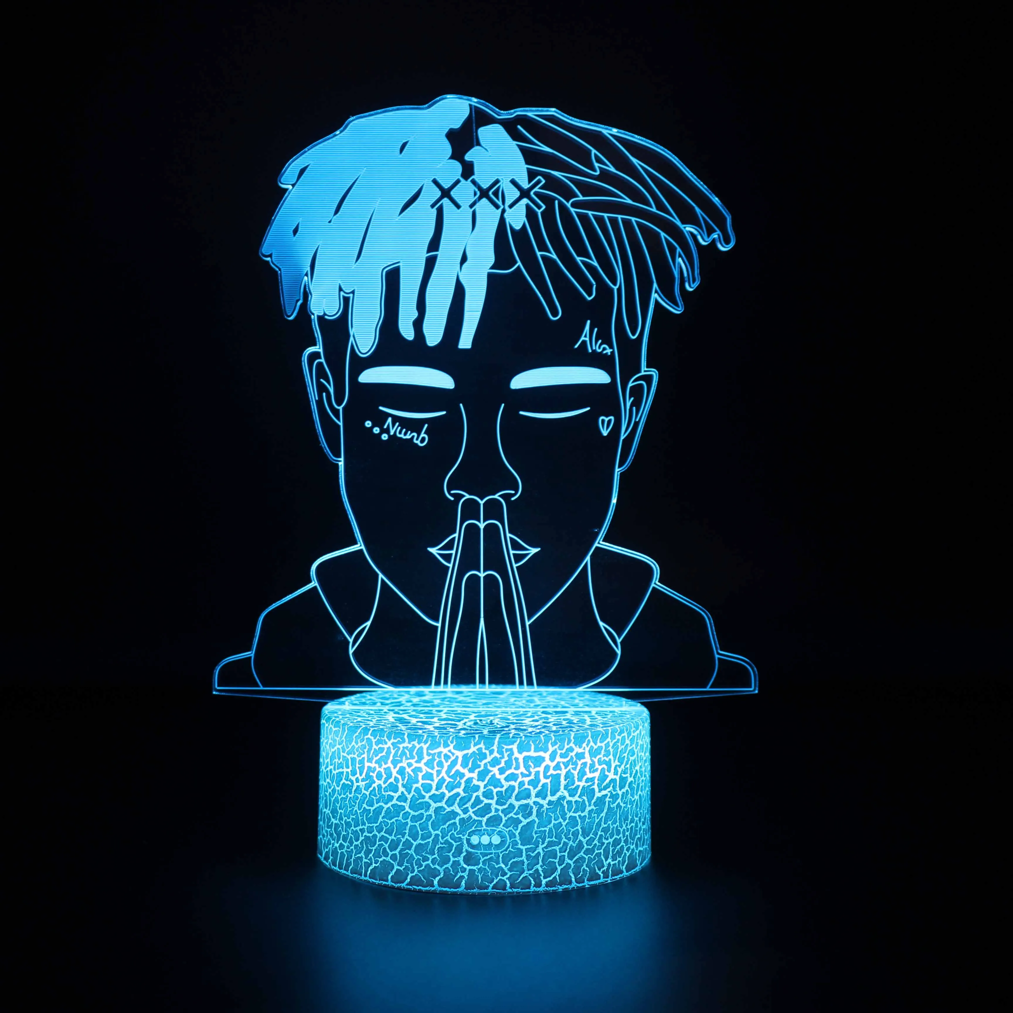 

Pop Singer Nightlight Hillbilly Cat Figure Illusion LED Light Juice WRLD Acrylic Lamps Bedside RGB Lighting MJ 3D Model for Fans