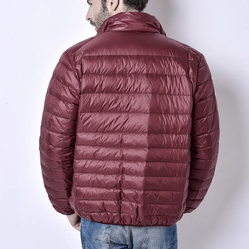 Мужской пуховик с перьями FGKKS легкая приталенная куртка подкладкой теплая парка