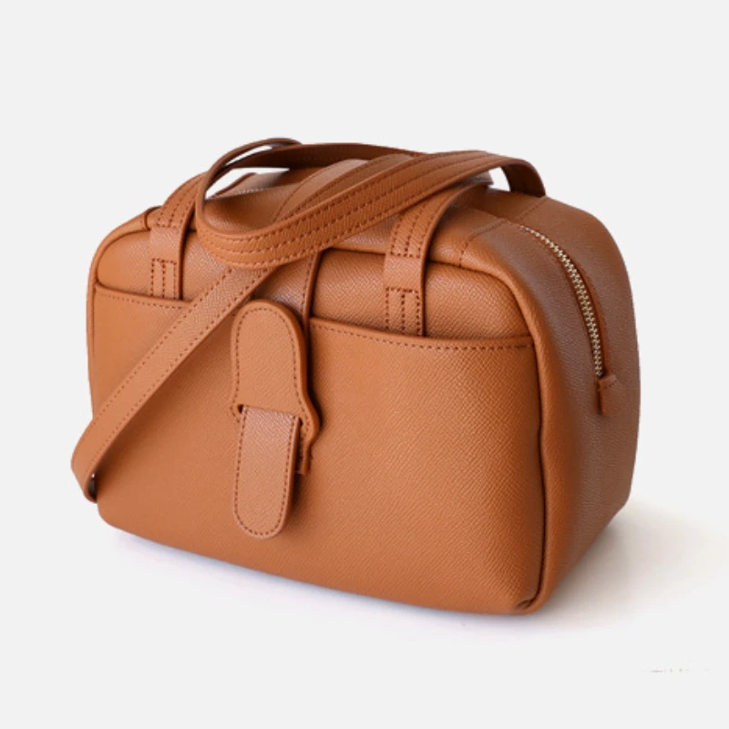 Cowhide Square Bags for Women Luxury Design Handbag Fashion Doctor Pillow Bag Large Capacity Shoulder Crossbody Bag Real Leather