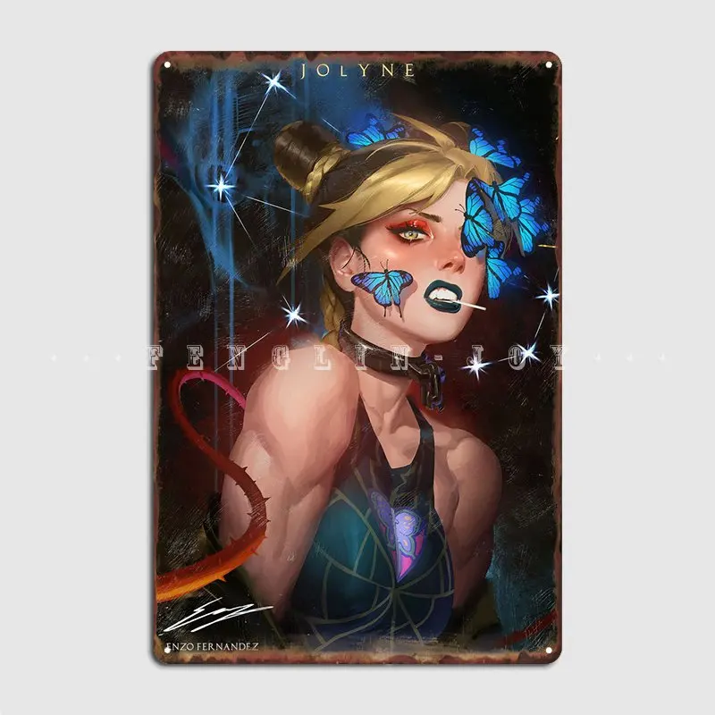

Jolyne Kujo Metal Sign Poster Cinema Living Room Club Bar Design Tin Sign Poster