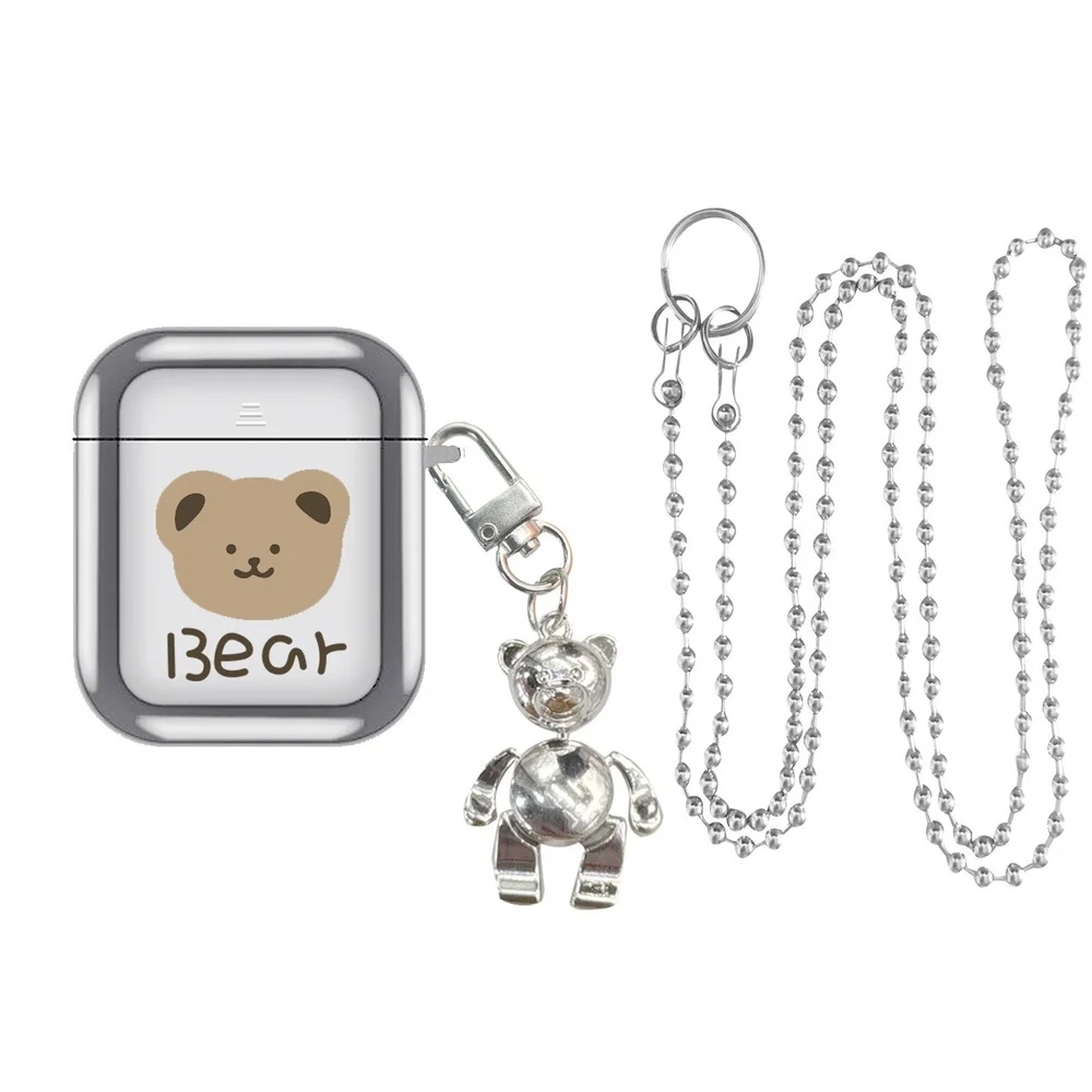 

Earphone Case Protective shockproof necklace plating Bluetooth Wireless Cover Silicone For Apple airpods 1 2 Pro Accessories