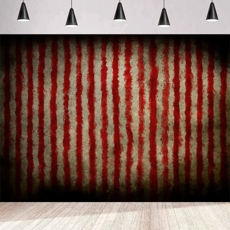 Зло Хэллоуин цирк фон для фотосъемки карнавал кровавые красные и белые полосы