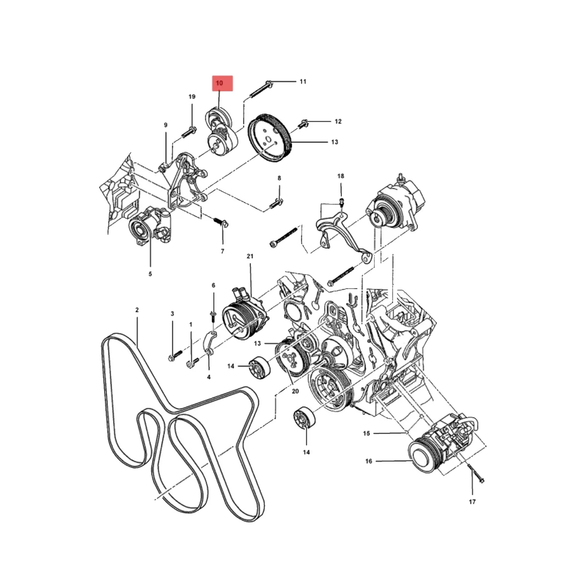 5072440AB натяжитель ремня в сборе для Liberty 2.8L 2002-2007 Двигатель Φ 5072440AC