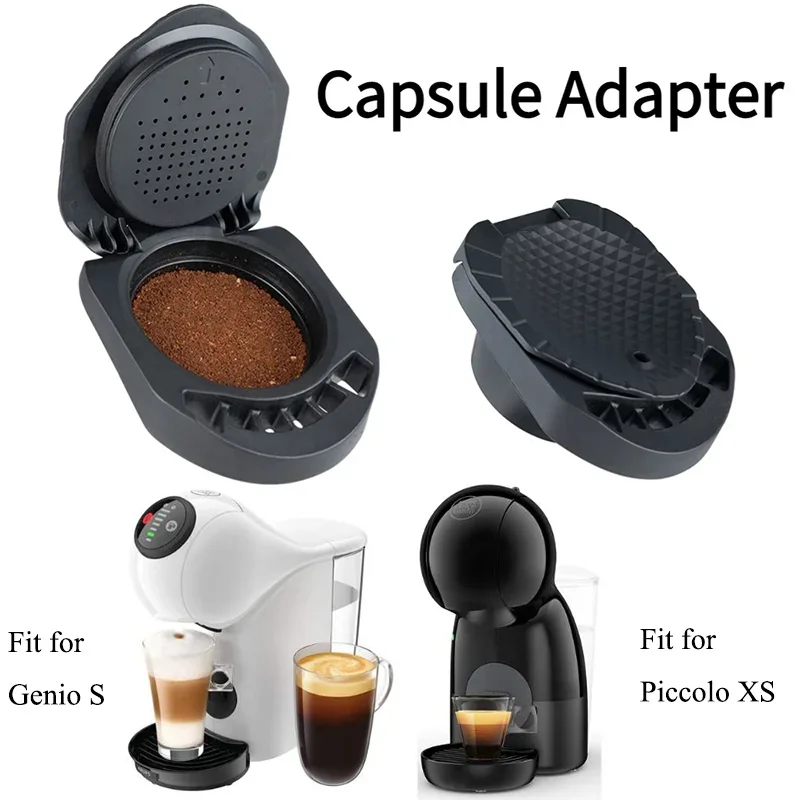 

iCafilas Refillable Coffee Capsule Adapter for Dolce Gusto, Genio S, PICCOLO XS Machine, Reusable Capsule, Espresso Coffee Maker