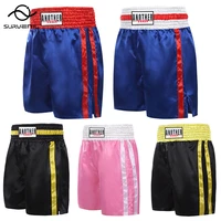 muay thai pants kick boxing shorts male female kids shorts mma satin polyester mens martial arts bjj grappling sanda fight wear