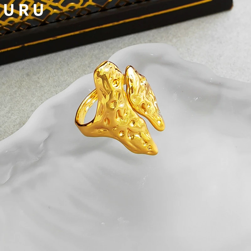 

Retro Jewelry Geometric Metal Rings Simply Vintage Temperament High Quality Brass Women Rings For Party Gifts