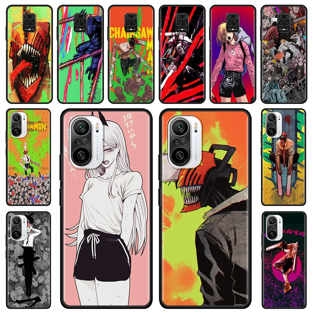 

Phone Case For Xiaomi Redmi Note 9S 9T 9 11T 11S 10 11 8 Pro 8T for Redmi K50 K40 9 9A 9C 10 10C Cover Horro Anime Chainsaw Man
