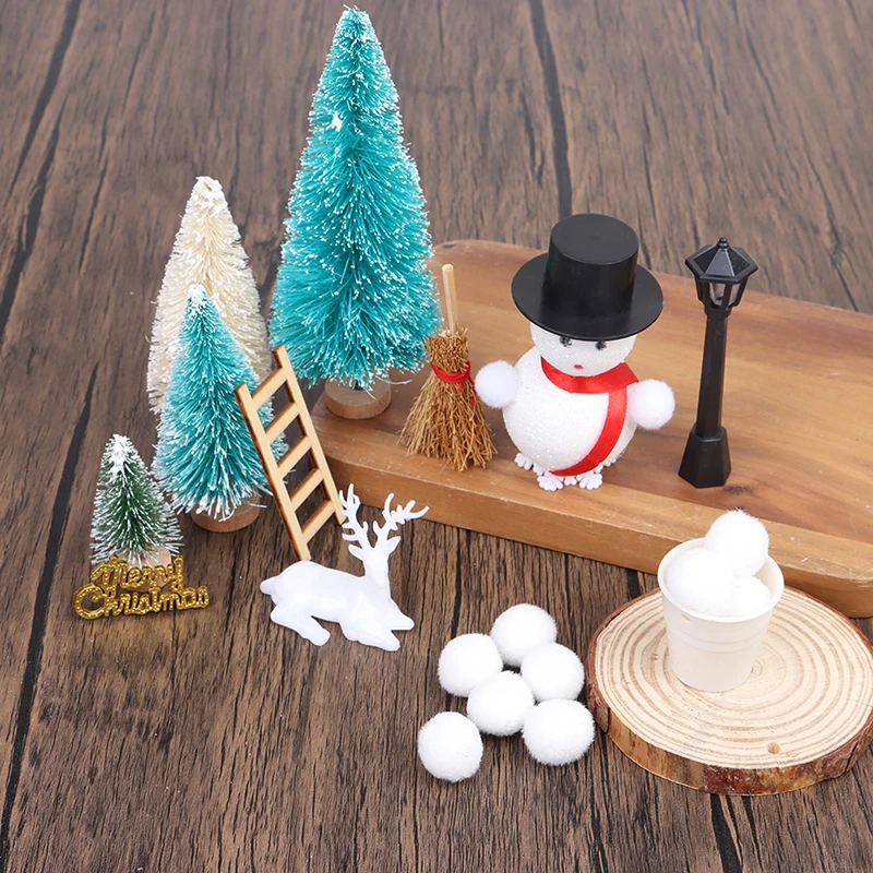 

1Set DIY Snowman Material Pack 1:12 Dollhouse Christmas Scene Decor Toy Kid Gift muebles en miniatura para casa de muñecas