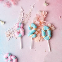 baby shower pink blue candle for cake topper cute candy color childrens day birthday decoration one year old baking supplies