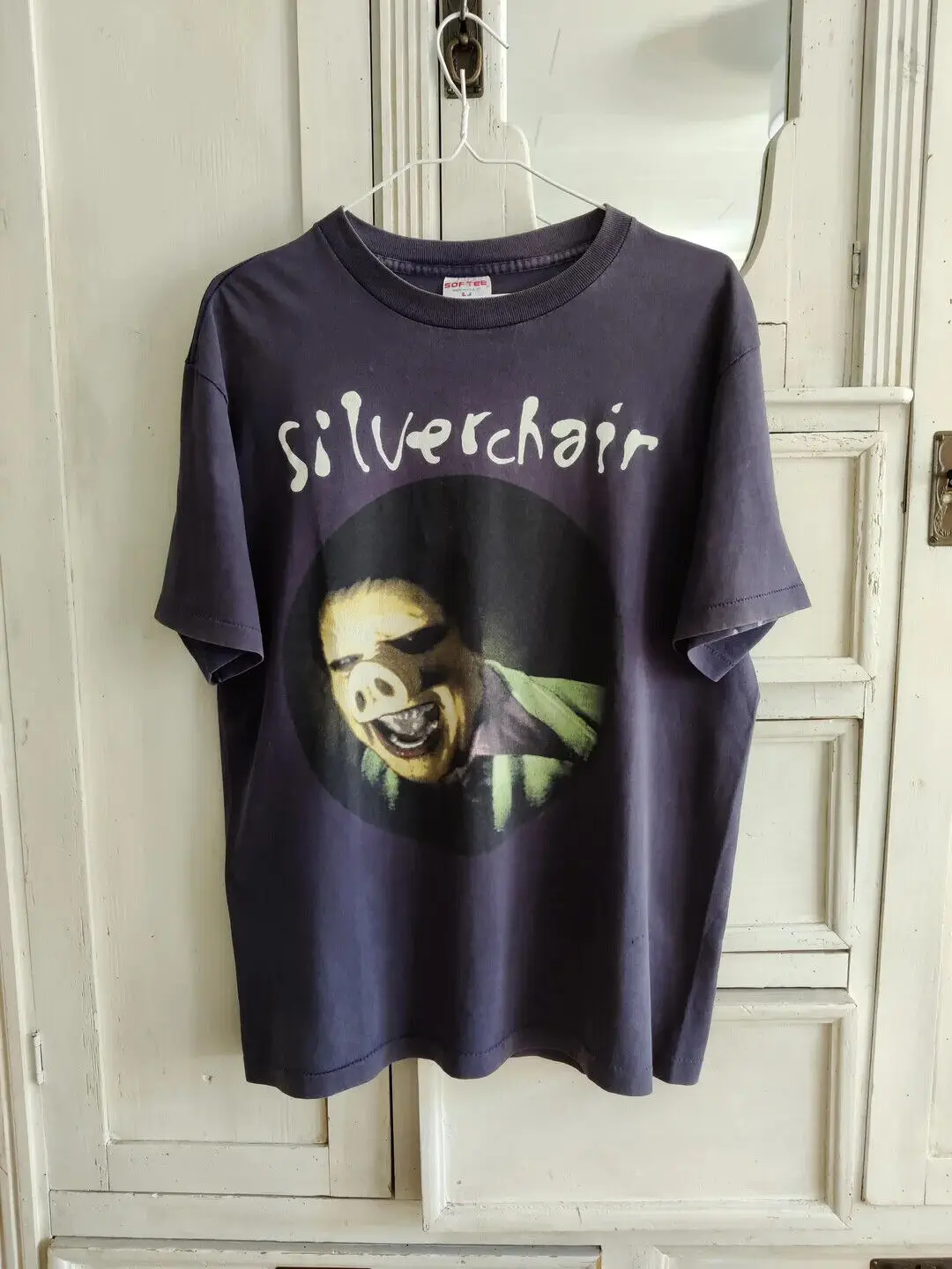 Винтажная графическая рубашка Silverchair с лицом свиньи унисекс для мужчин и женщин