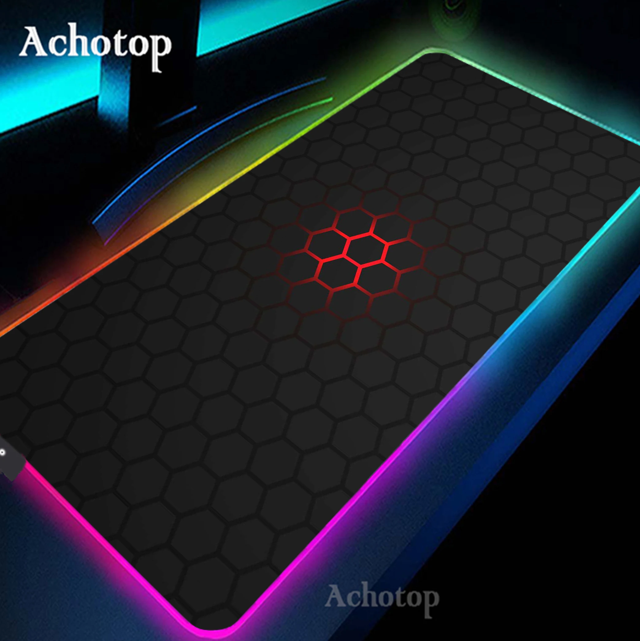 Большой коврик для мыши RGB XXL игровой геймерские коврики с геометрическим