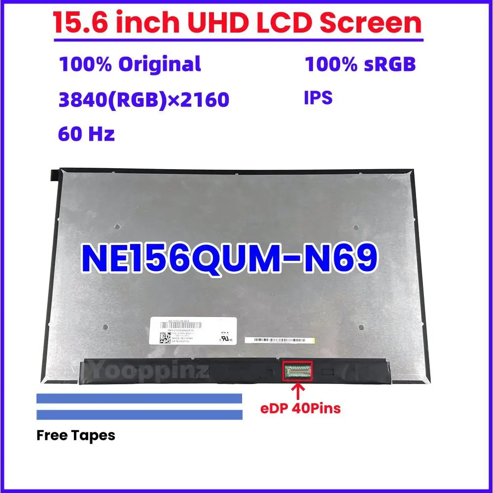 15 6-дюймовый ЖК-экран UHD для ноутбука оригинальный BOE NE156QUM-N69 4K 100% SRGB IPS 60 Гц 400 кд/м2