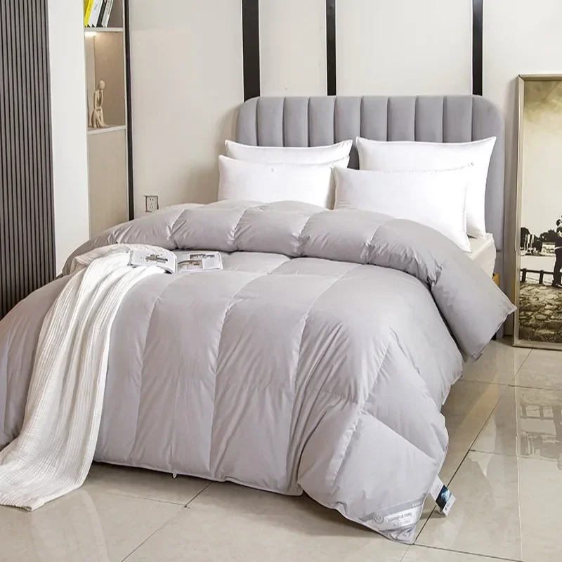 2024 новое хлопковое пуховое одеяло с плоской сеткой зимнее наполненное гусиным