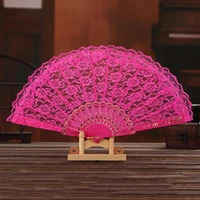 folding hand fan compact washable handcrafted romantic handheld lace dance fan dance fan for daily use