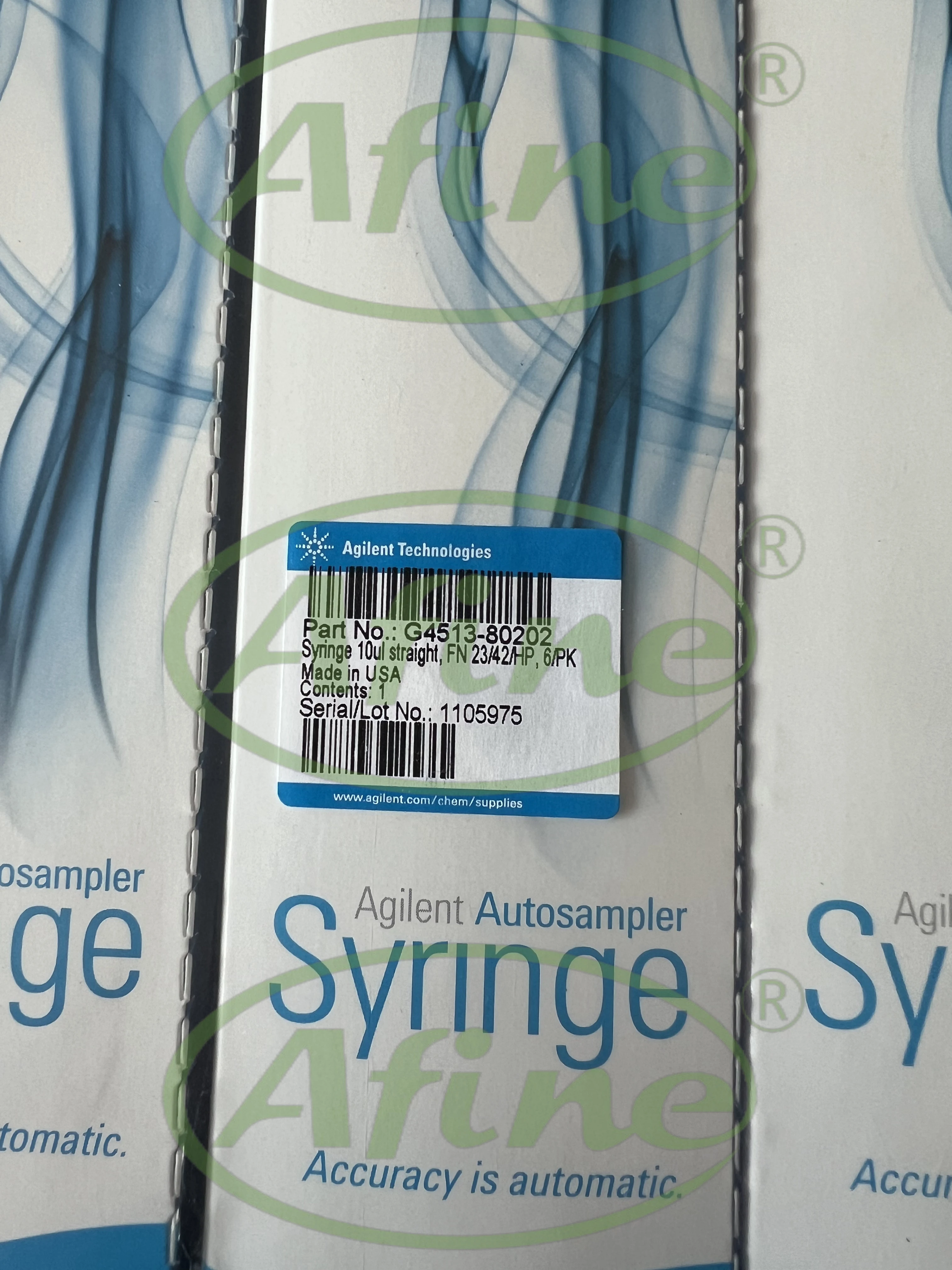 Шприцы AFINE Agilent AGC для автосамплера G4513-80202 ALS 10 мкГЛ фиксированный наконечник