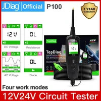 jdiag p100 car electrical circuit tester 12v 24v automotive circuit tester built in flashlight electrical system diagnostic tool