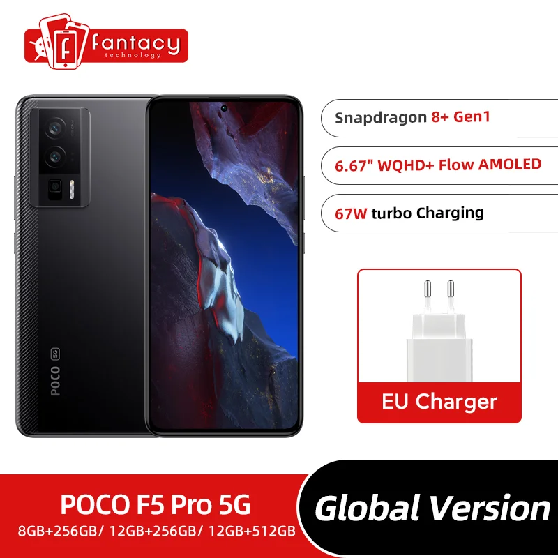 

Оригинальный POCO F5 Pro, 256 ГБ, Snapdragon 8 + Gen 1, 120 Гц, AMOLED дисплей, камера 64 мп, 67 Вт, Cahrge AMOLED MIUI 14 для POCO