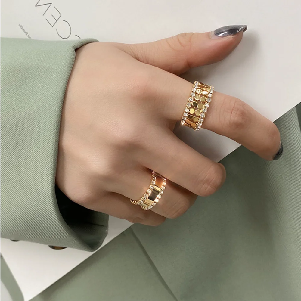 

Персонализированное кольцо-чокер, летнее регулируемое кольцо, набор ювелирных изделий, корейский уличный стиль, Золотое кольцо-чокер, аксессуары, цельное кольцо