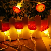 cute mushroom string night light lamp batteryusb panda strawberry garden party decor lamp home fairy wire children gift
