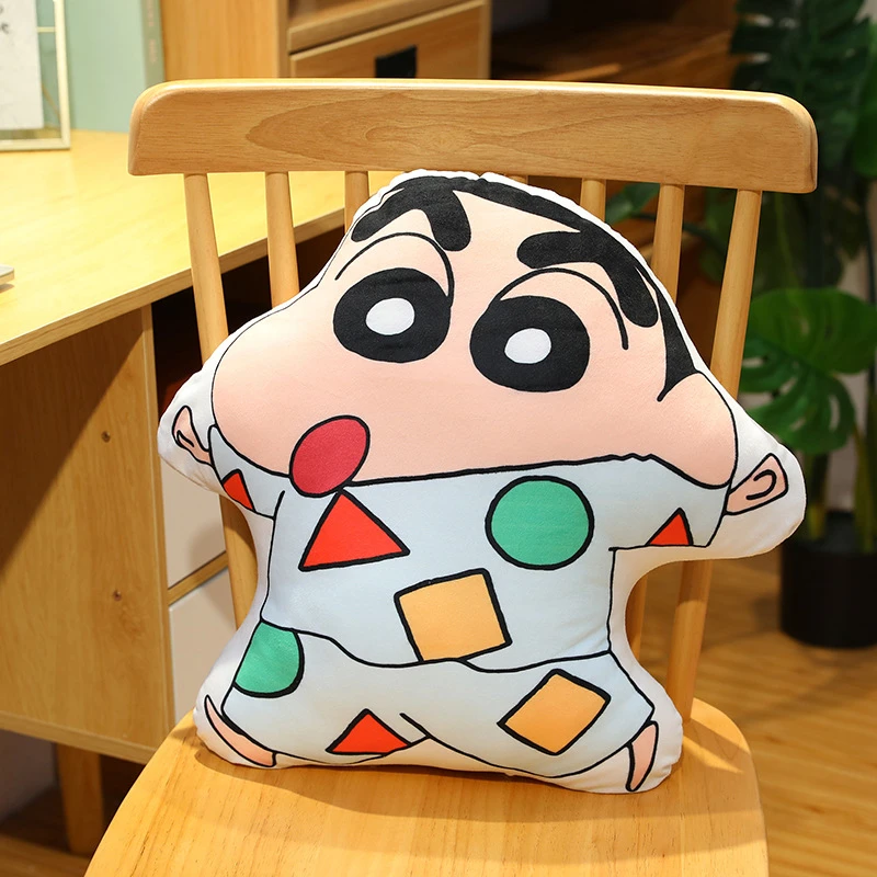

45cm/60cm Anime Crayon Shin-Chan Cartoon Kawaii Pillow Manga Plushies Bedside Sofa Cushion Double Sided Stuffed Plush Kids Toys