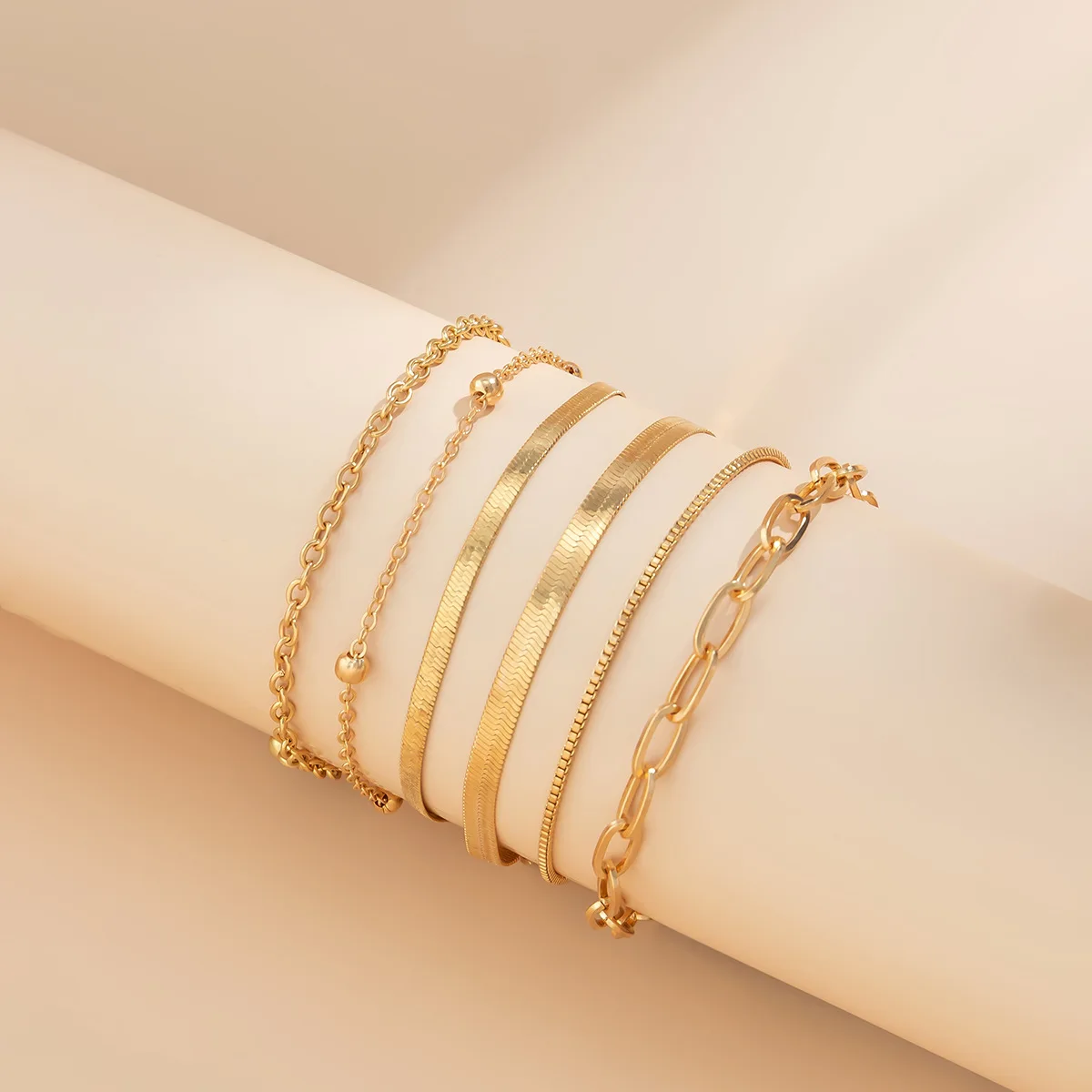 YWZIXLN Boho браслет для женщин золотой цвет плоская змея Геометрическая цепь с