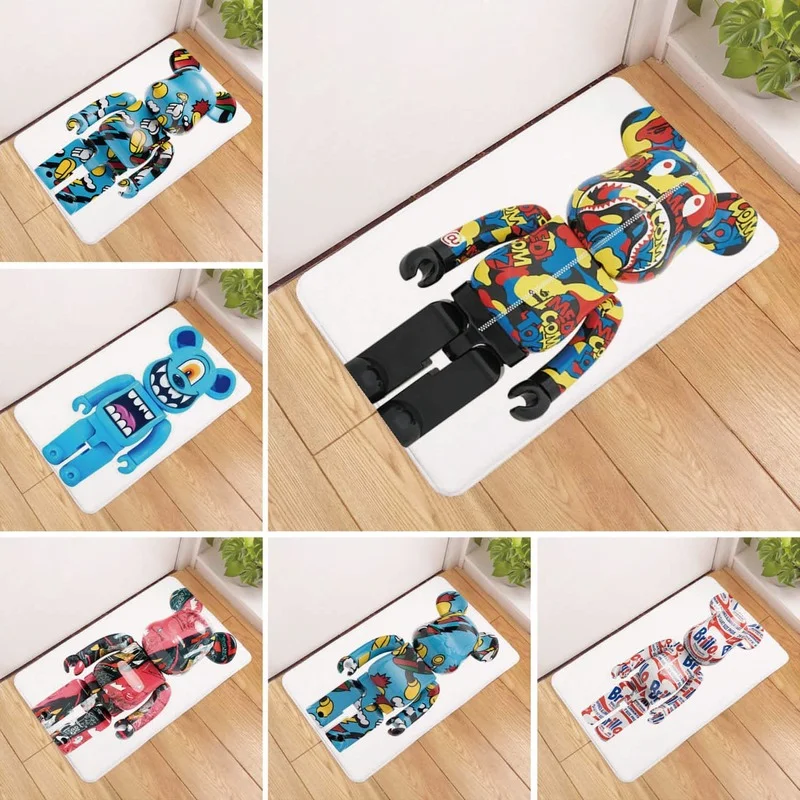 

Cartoon Bearbricksal Carpet Colorful Violence Bear Rectangle Rug Non-slip Fashion Floor Mats For Living Room Bathroom Bedroom