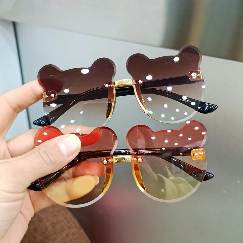 

Summer Girl Boys Cute Kids Rimless Sunglasses 2022 Animal Cartoon Children Baby Outdoor Sun Glasses Lunette Soleil Enfant