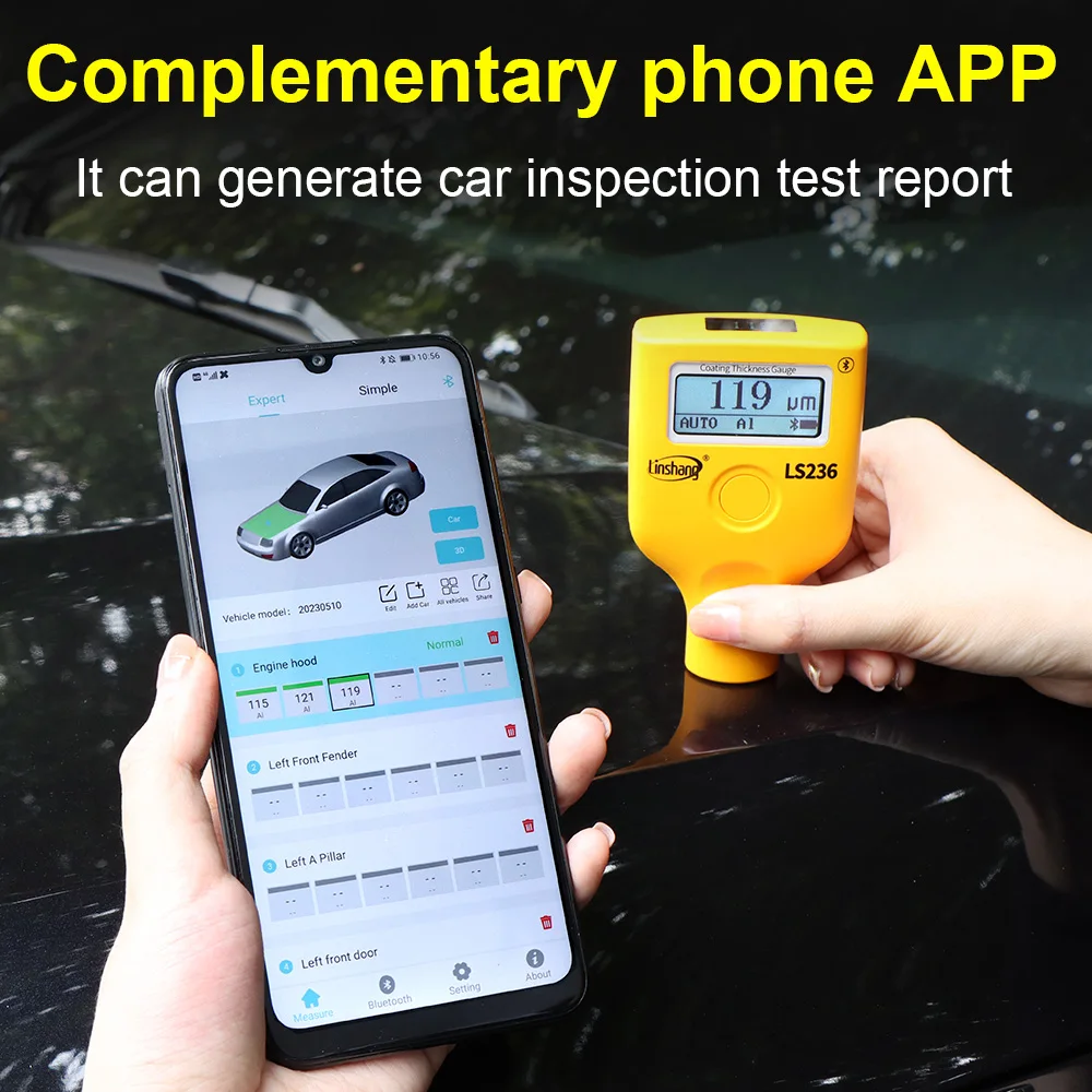 LS236 Портативный измеритель толщины покрытия с двойным экраном автомобильной