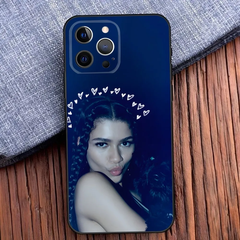 Z-Zendaya Phone Case For iPhone 16 15 14 13 12 11 Pro X XS Max XR Plus Mini Soft Black Cover