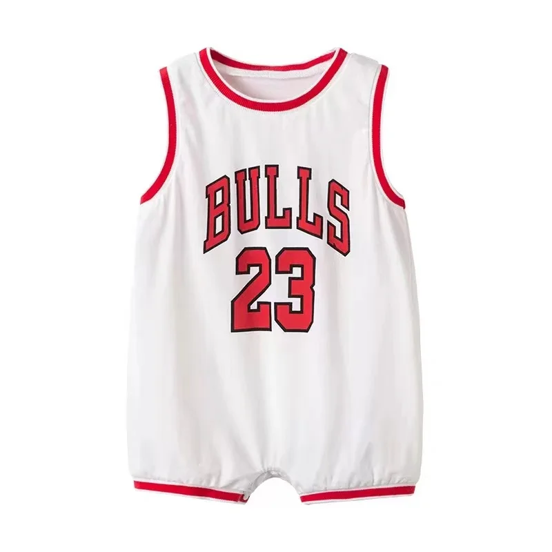 2022 Summer Basketball Sleeveless Romper Baby Clothes for Newborns 1 Piece Kids Clothing Set Sport Jumpsuit Cotton Tracksuits