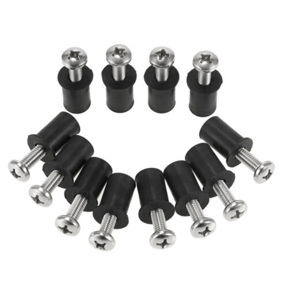

Auto Parts Screw Tool 12 Pieces 304 Stainless Steel Black Dustproof Silver For Ship Kayak Canoe M5 Good Effect