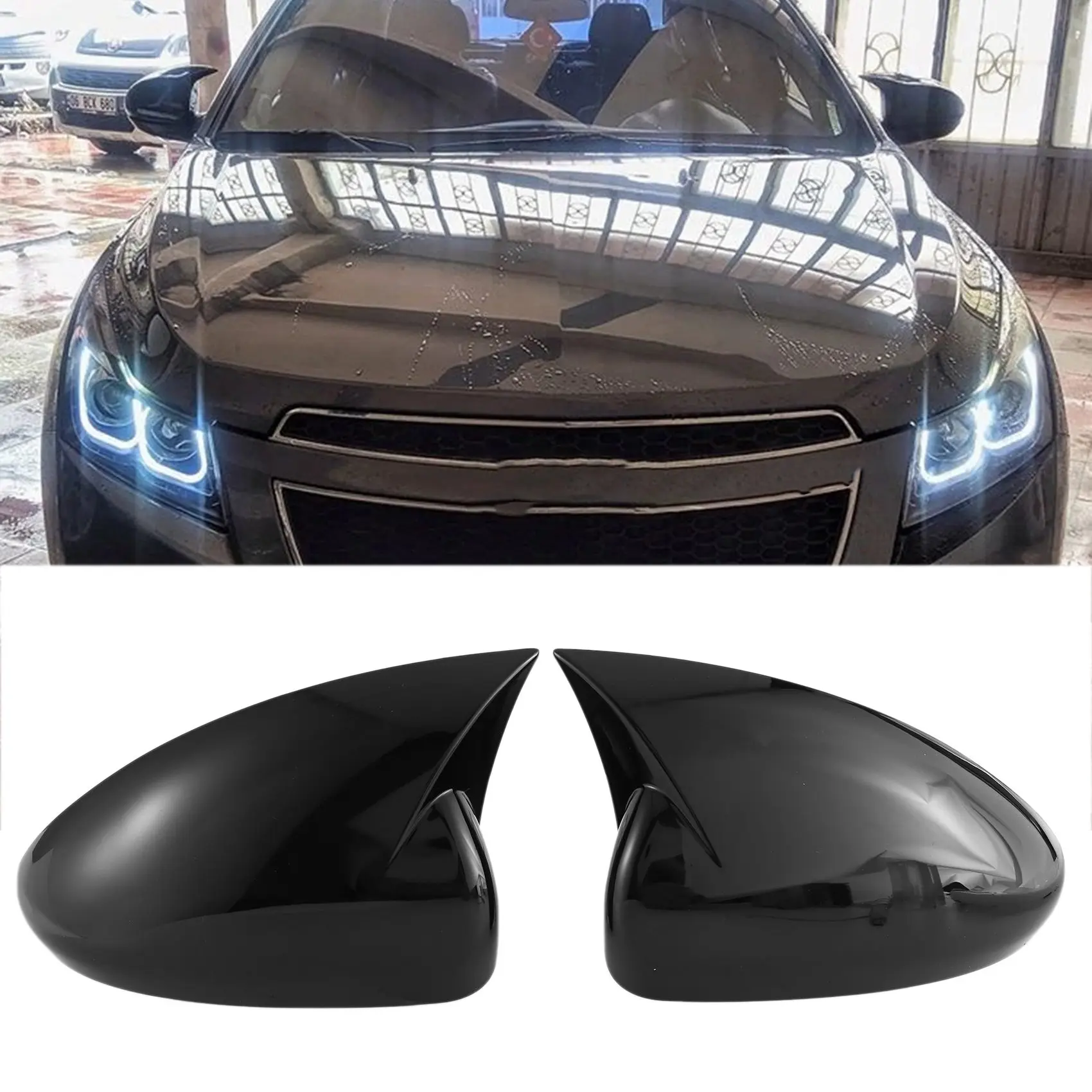 

Глянцевые черные колпачки на боковые зеркала заднего вида для Chevrolet Cruze 2009-2015