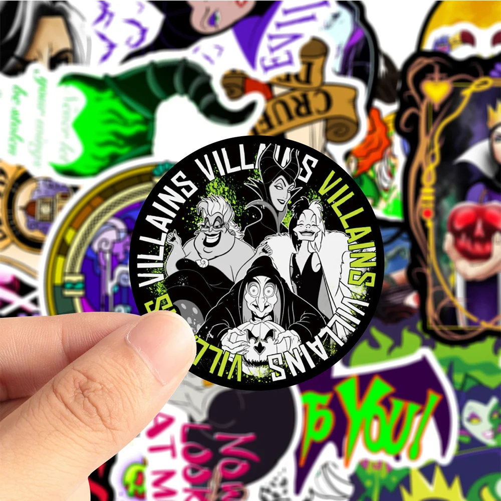 

10/30/50PCS Disney Magic Villain Witch Maleficent Queen Sticker Graffiti Phone Laptop Luggage Skateboard Decals Sticker for Kids