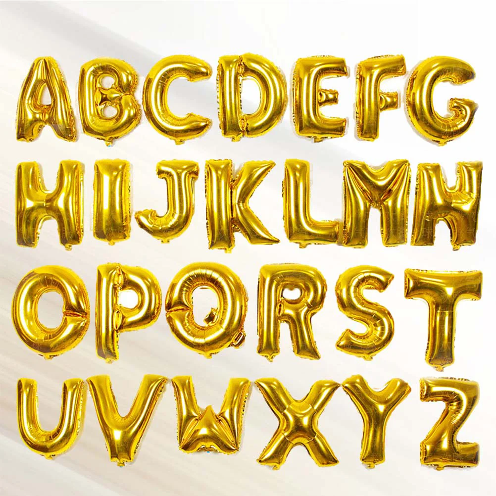 

Balloons Letteralphabet Balloon Letters Birthday A Party Helium Gold Happy Z Metallic Inch Decorations Anniversarywedding Big