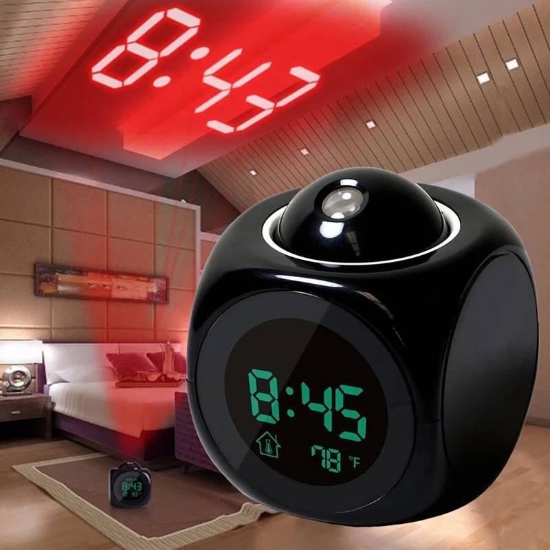 Lcd Projection Led Display Time Digital Alarm Clock Talking 
