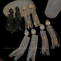 boho tassel earrings long bohemian fringe chain crystal chandelier fashion korea dangle drop earrings for women girls gift