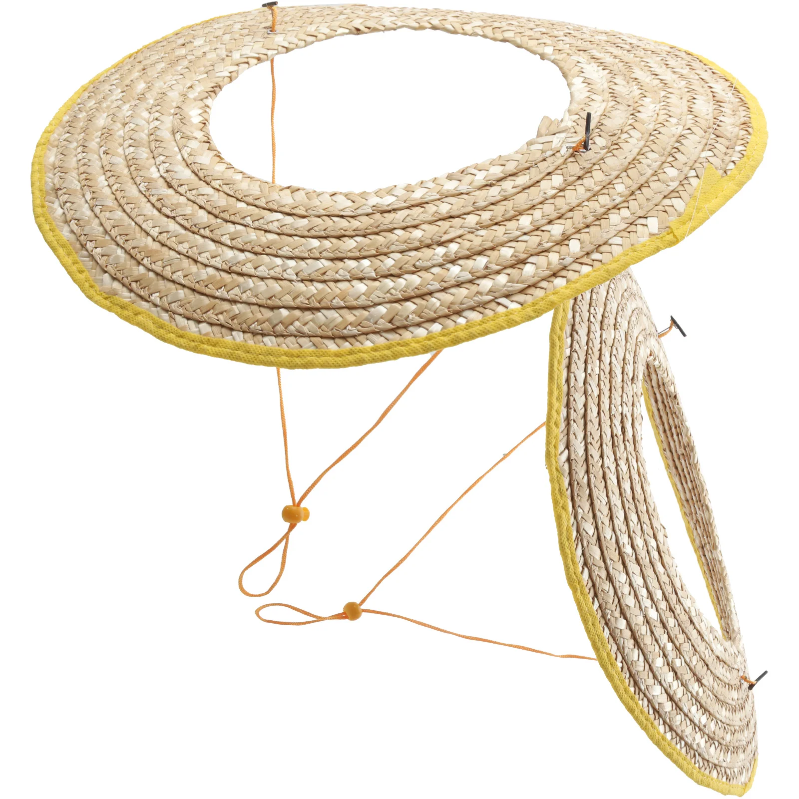 

2 Pcs Curtain Construction Hat Accessories Mens Hats Summer Full Brim Hard Shade Visor Sun Men's Outdoor Mask