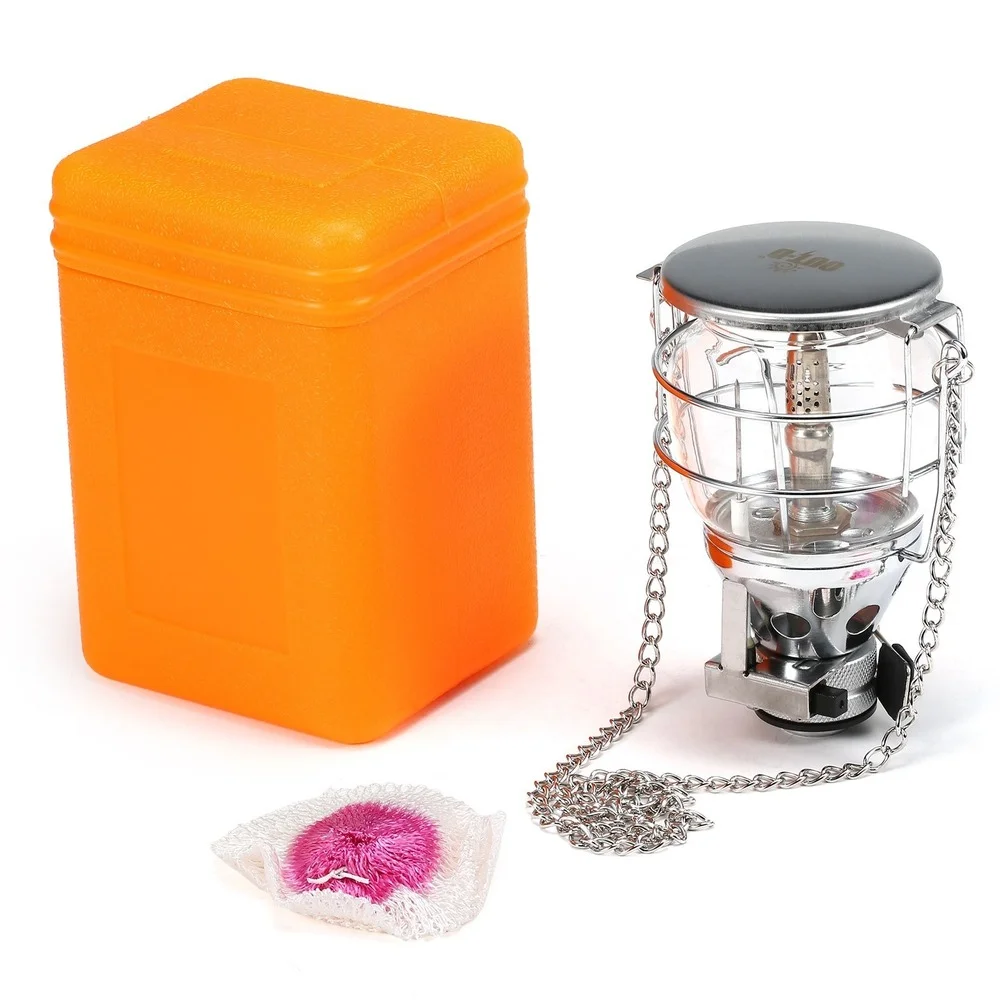 

Portable Mini Camping Gas Lantern Hanging Butane Gas Lamp Light Tent Lamp