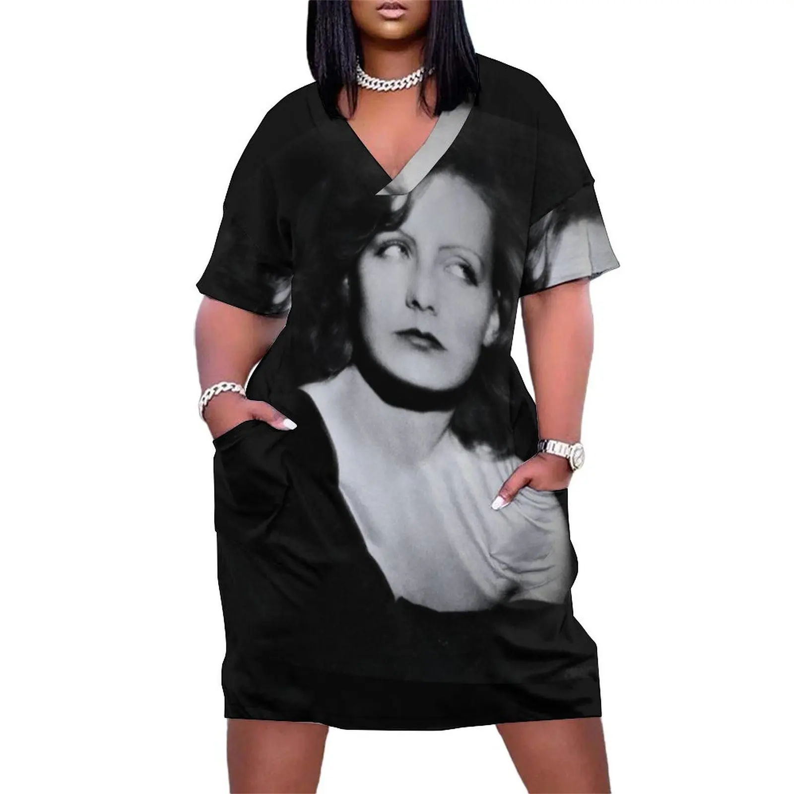 Greta Garbo Свободное платье с карманами женская одежда новинки лета 2024 женские